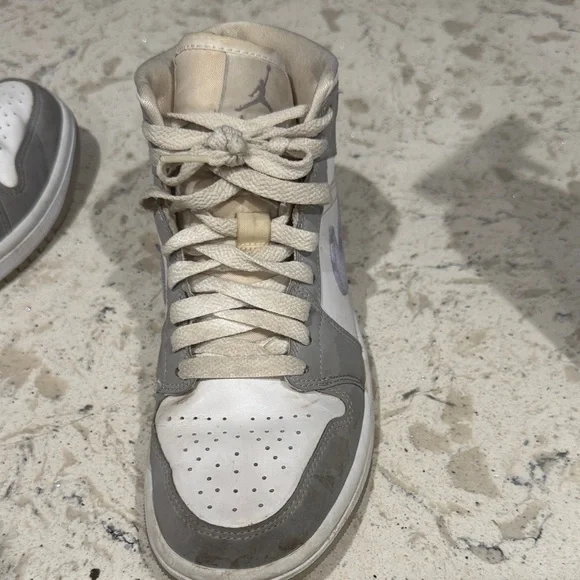 Jordan Women's Gray and Cream High-Top Sneakers - Picture 4 of 7